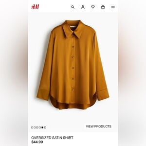 H&M Satin Oversized Shirt size S